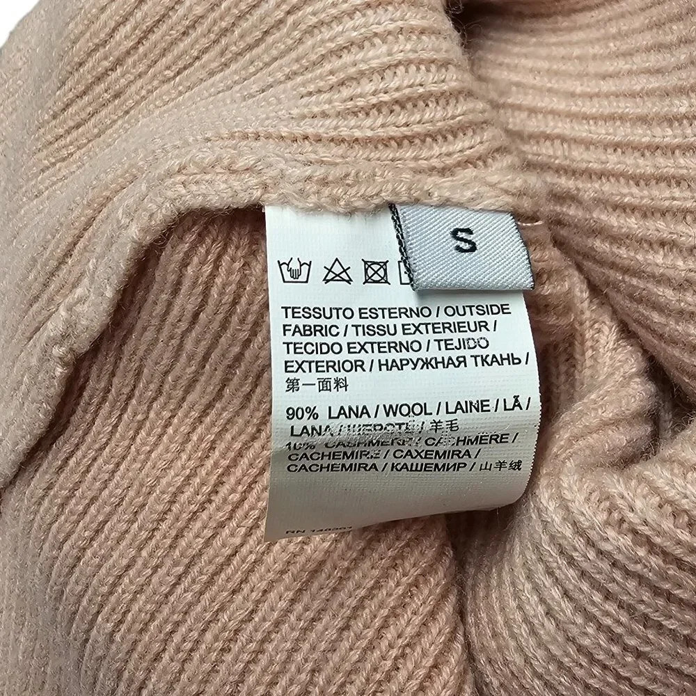 PINKO Asymmetrical Wool Cashmere Ribbed Sweater Pink Size Small - Picture 8 of 9